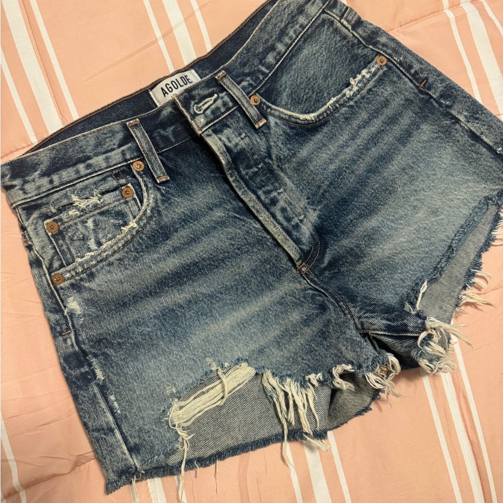Agolde Women's Ripped Jean Shorts